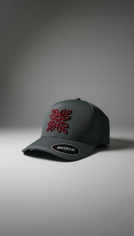 Boshi Ultra grey and maroon/red logo