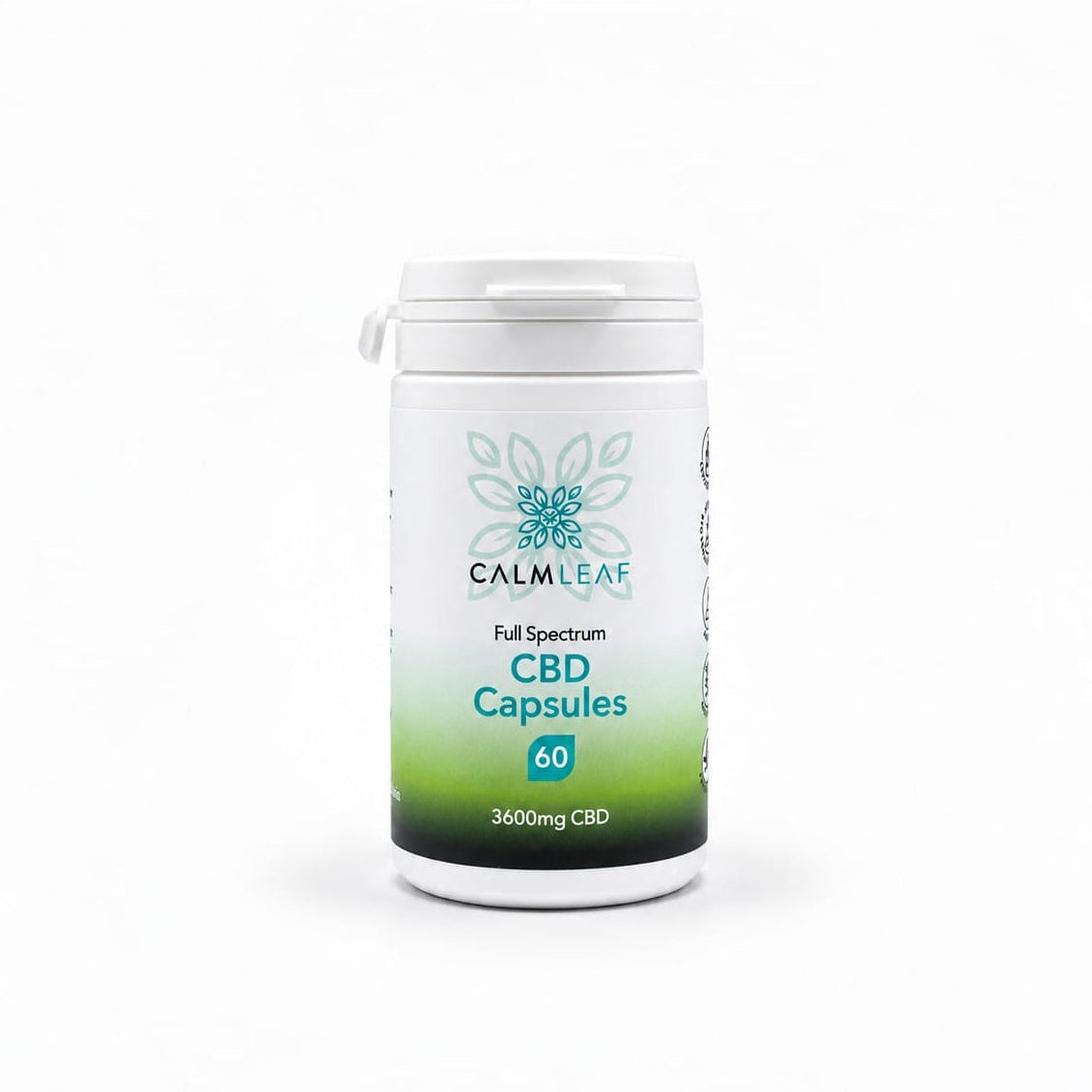 Calm Leaf CBD capsules, 60mg x 60