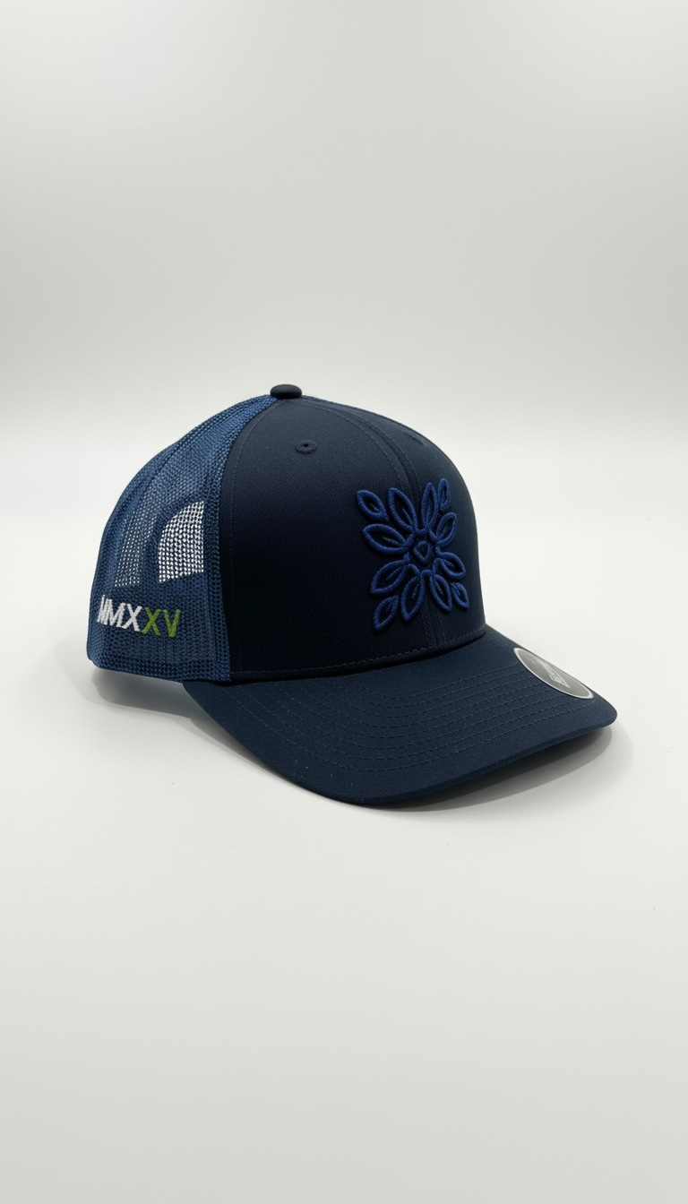 Boshi SnapBack navy and blue cap Calm Leaf merchandise