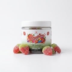 50mg Strawberry Z CBD gummies from Calm Leaf, 800mg tub
