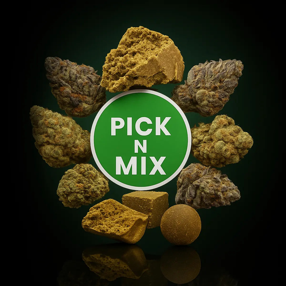 Spice mix with a 'Pick N Mix' label on a dark background