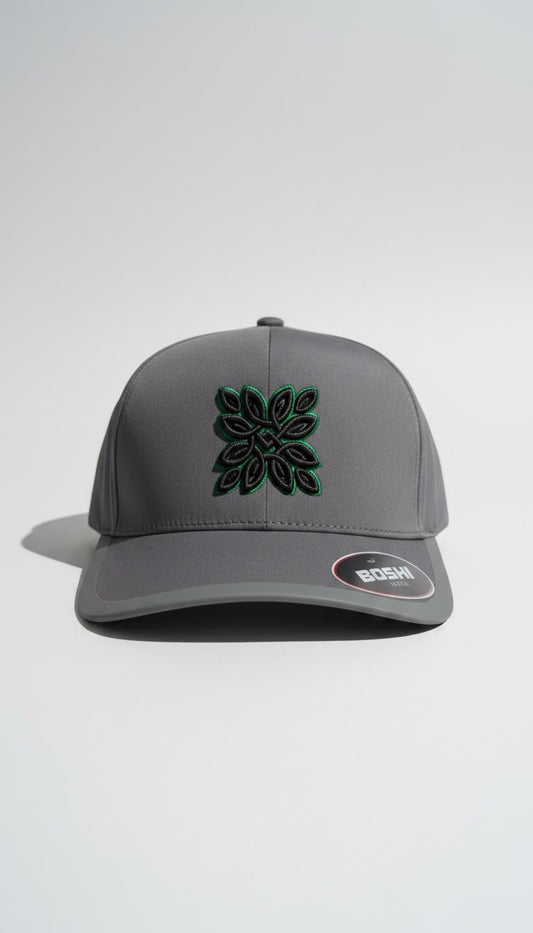 Grey Boshi Ultra Black/Green Logo Cap