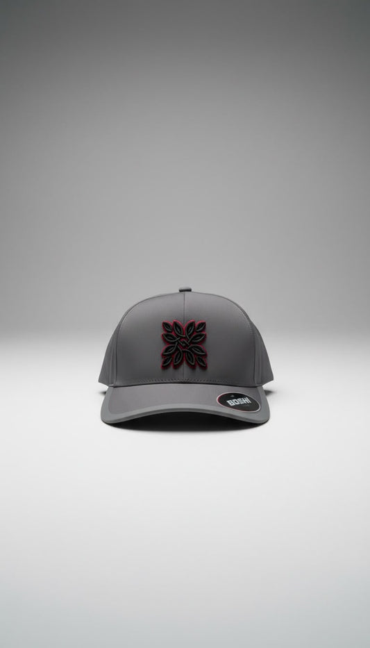 Grey Boshi Ultra Grey Black/Maroon Logo Cap