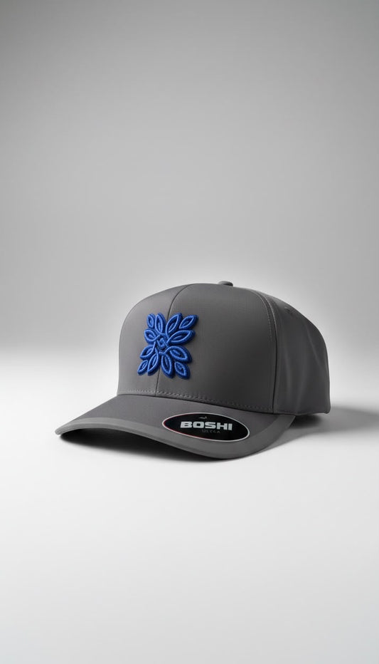 Grey Boshi Ultra Blue/Navy Logo Cap