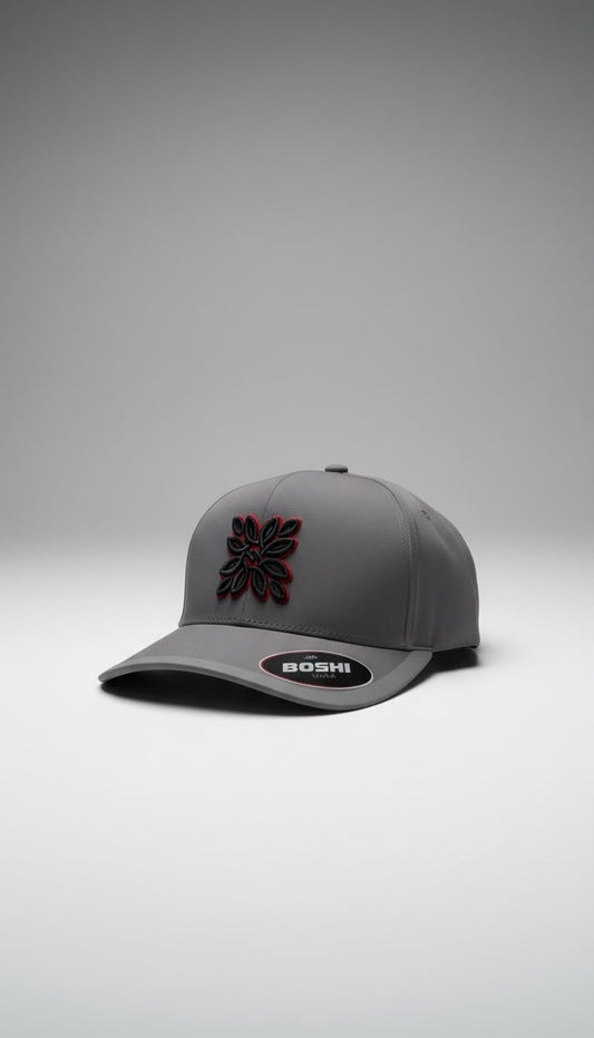 Grey Boshi Ultra Grey Black/Maroon Logo Cap