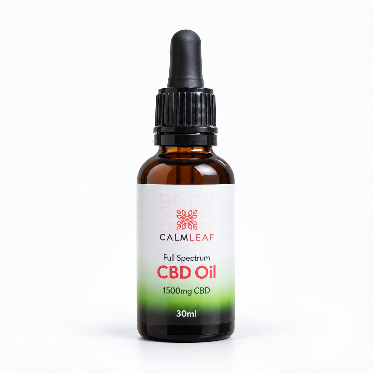 Calm Leaf CBD oil 1500mg in a 30ml dropper bottle