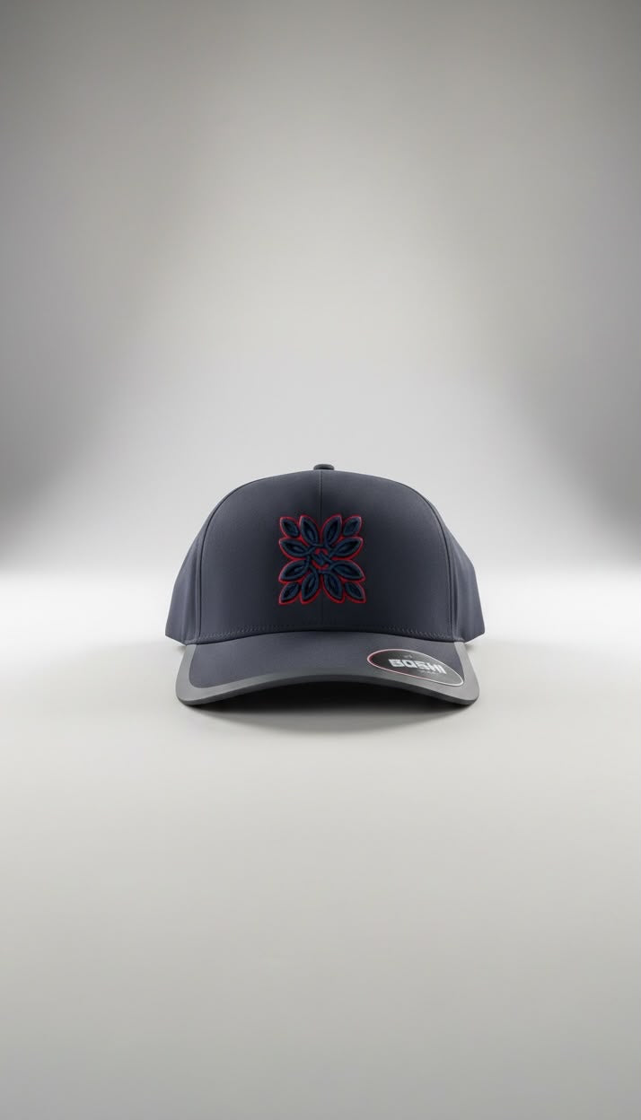 Navy Boshi Ultra Navy/Red Logo Cap