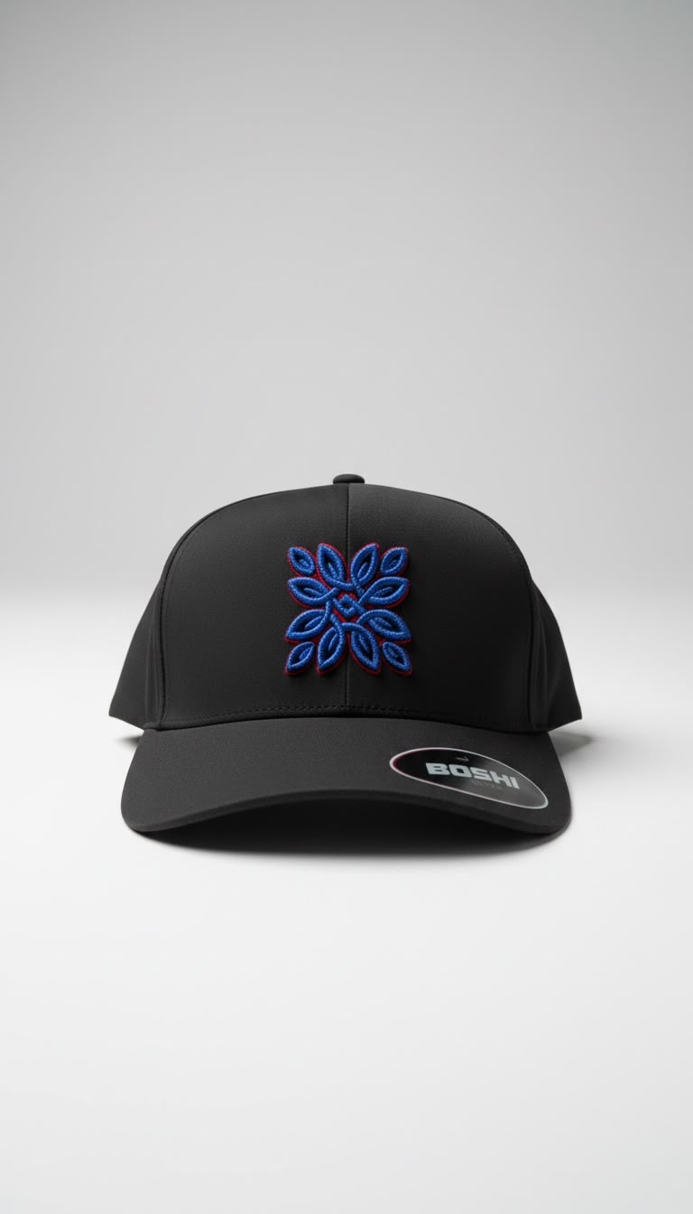 Black Boshi Ultra Blue/Red Logo Cap