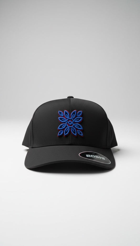 Black Boshi Ultra Blue/Red Logo Cap