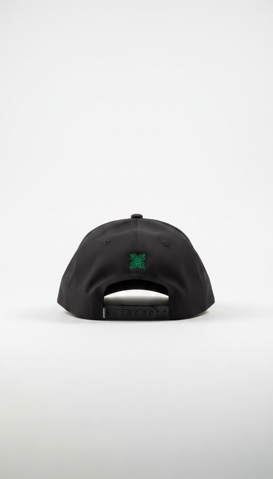 Black Boshi Ultra Black/Green Logo Cap